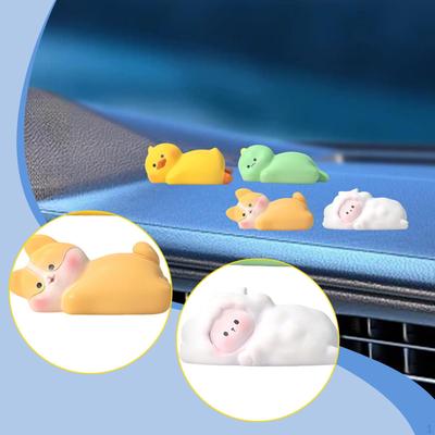 4x Mini Resin Animal Figurines Animals Sculpture Dashboard Decorations, Computer Decors for Home