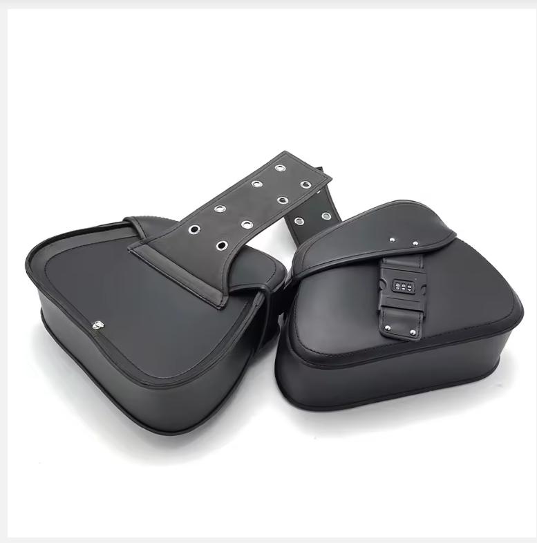 Password Lock Motorcycle Saddlebags Side Tool Storage Saddle Bags Universal for Harley Kawasaki Suzuki Yamaha Cruiser Bobber