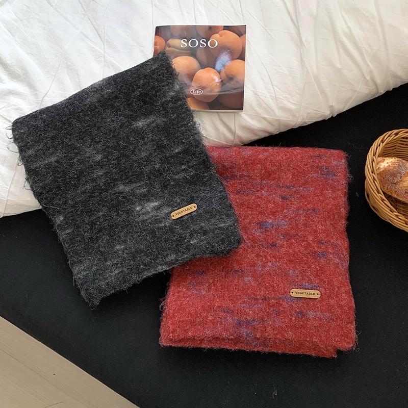 Scarf new thickened warm soft waxy blended women's scarf knitted wool scarf scarf scarf