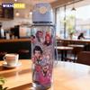 700ML KPop Dämonenjäger Farbverlauf Trinkbecher Tragbar zum Wandern, Buchstabe A-Z Mädchen, Tragbar Hohe Kapazität, Outdoor-Nutzung