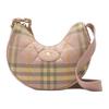 Pink Check Quilted Hobo Bag, Luxury Equestrian Knight Logo Adjustable Strap Crossbody Handbag for Women, Daily Commute 81113091