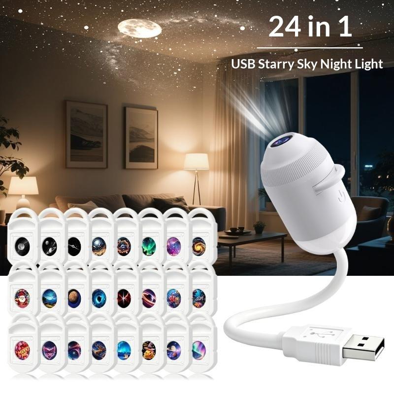 Usb Car Interior Roof Star Galaxy Projection Ambient Lighting 360° Adjustable Starry Sky Ambient Projector Light Touch Control