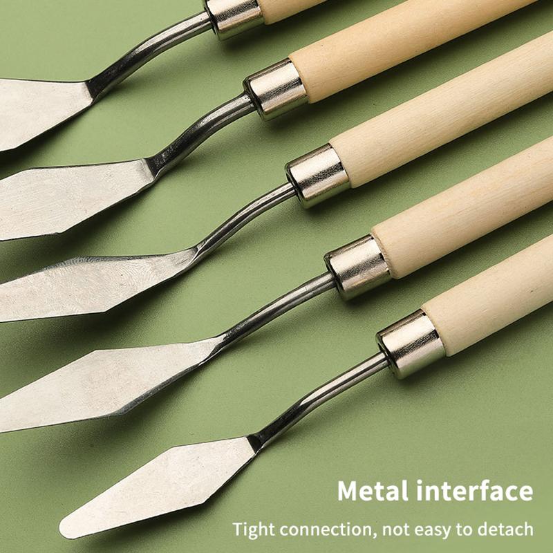 7Pcs/Set Stainless Steel Oil Painting Knives Artist Crafts Spatula Palette Knife Oil Painting Mixing Knife Scraper Art Tools