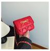 Bow Simple Golden Decoration Solid Color Leather Children Chain Bag Shoulder