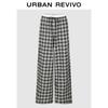 UR2025 Women's Winter Casual Plaid Drawstring Wide-Leg Pants