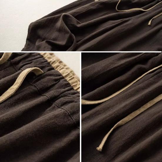 Dame Haremsbukser Snøring i midjen Vide ben Casual Bukser Enkelfargede Ankellange Bukser for Trening Hverdagsbruk