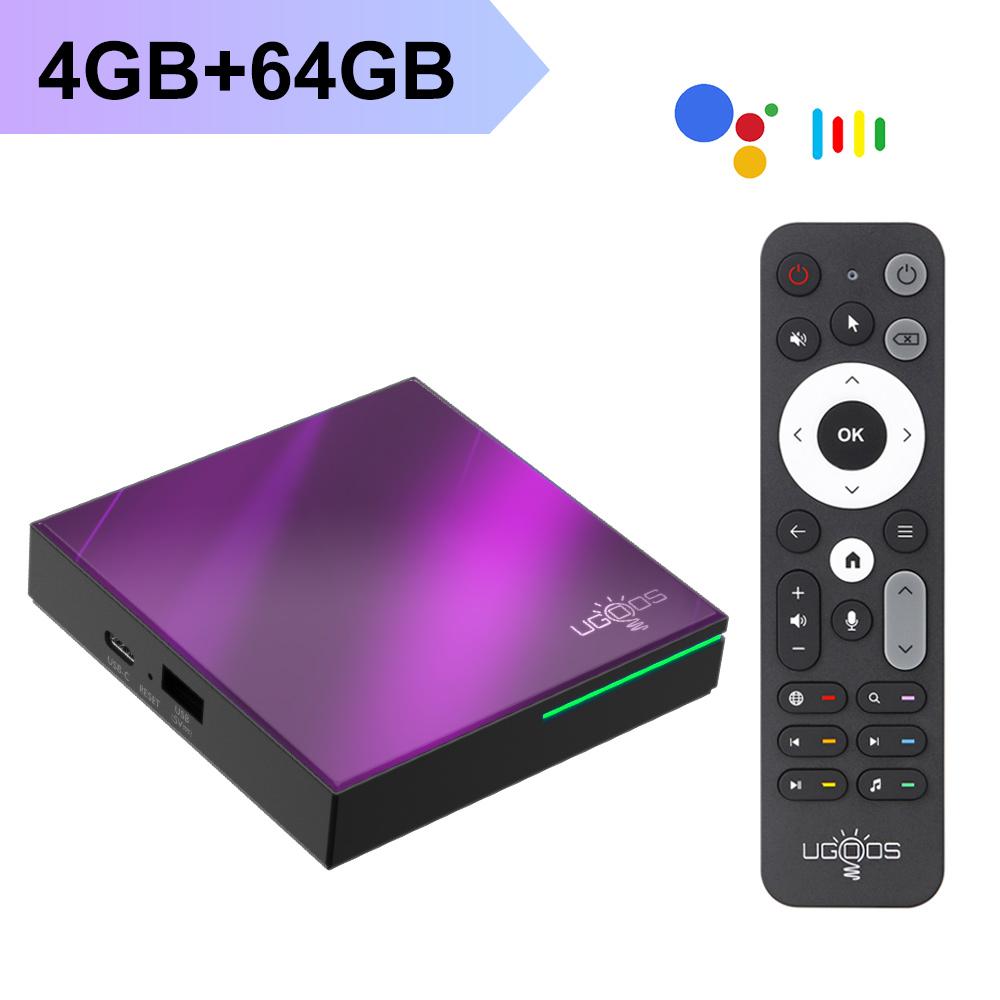 

UGOOS SK4 Amlogic S905X5M-J Смарт ТВ-бокс Android 14 LPDDR4 4G64G Поддержка Dolby Vison Dolby Audio WiFi6 BT5.4 С BT Голосовым Пультом 4G64G