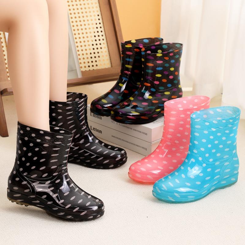 New Fashionable Women's Short Tube Medium Tube Rain Boots Waterproof and Non-slip Water Shoes Summer Rain Shoes Women's Water Boots