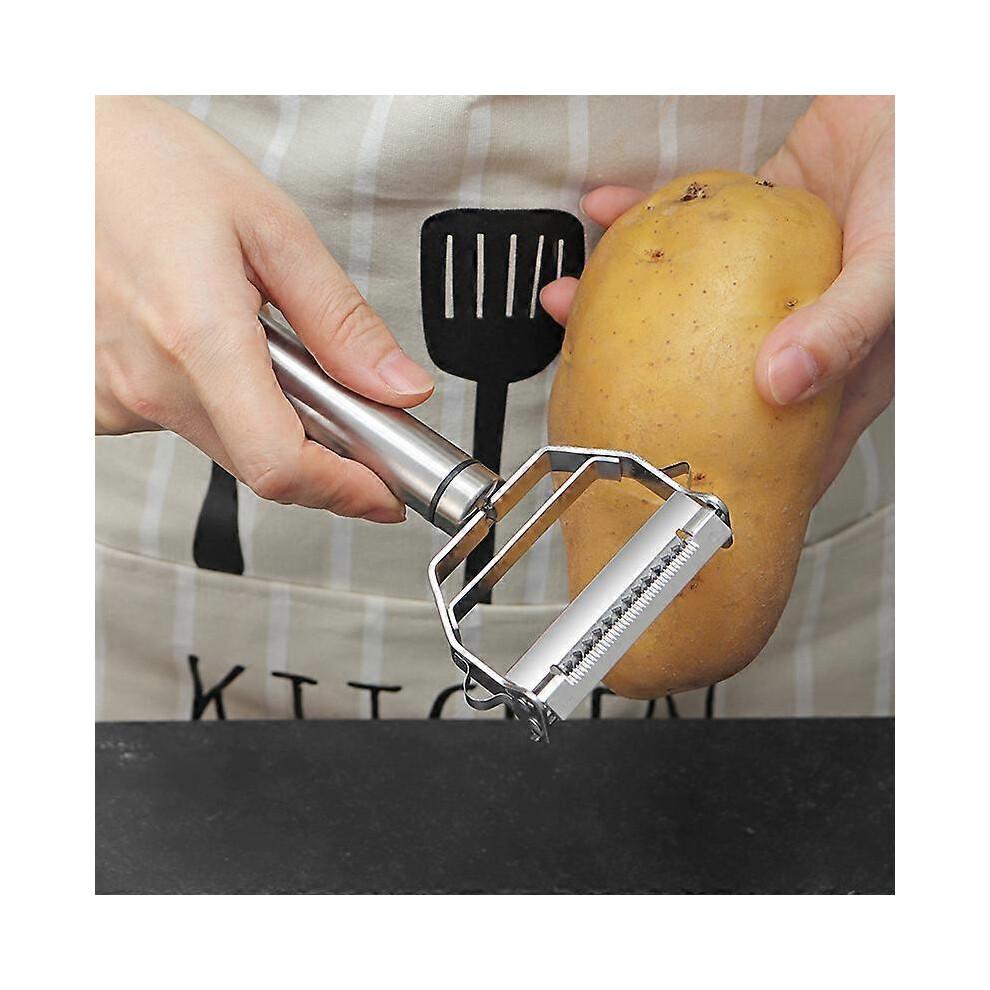 (01) 4 in 1 Stainless Steel Multi-function Peeler Slicer Vegetable Fruit Potato Cucumber Grater Portable Sharp Kitchen Accessory Tool