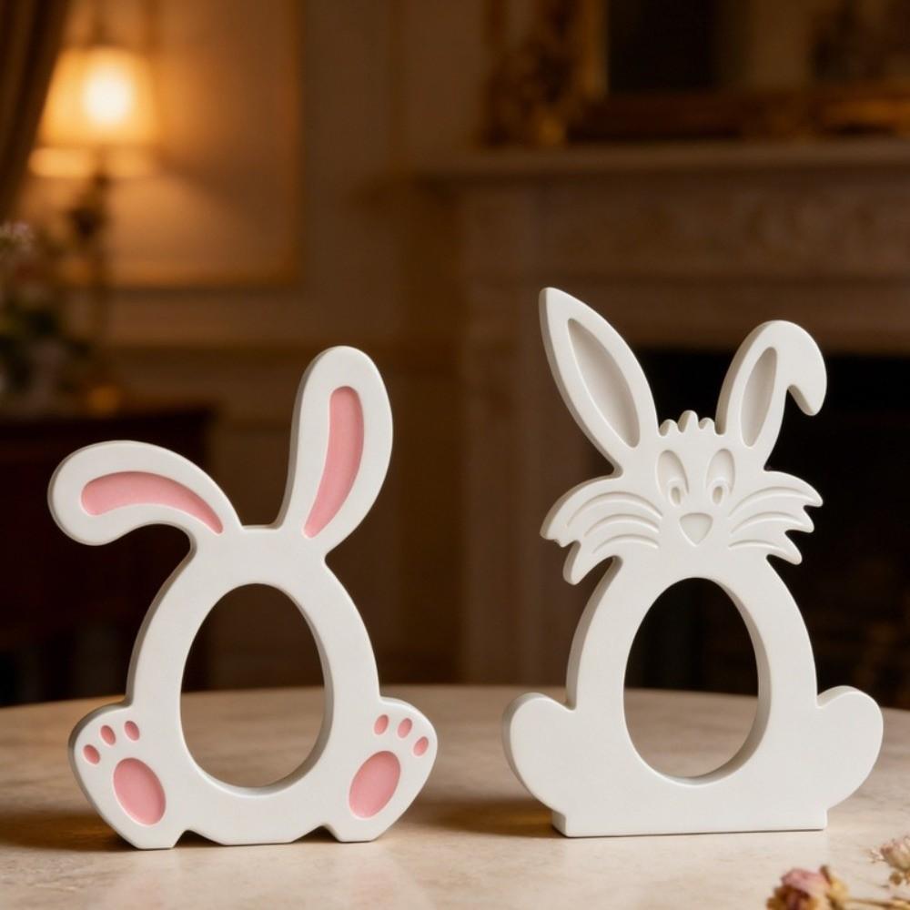Non-stick Easter Rabbit Molds Heat Resistant Flexible Silicone Bunny Mold DIY Crafts Hollow Bunny Candle Making Mold