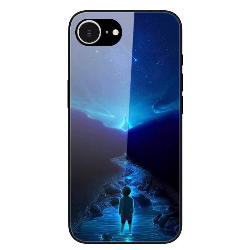 For iPhone 16E 2025 Case Black Bumper Tempered Glass Hard Phone Cases for iPhone16e 16e Back Cover for iPhoneSE SE 2025 Cool New