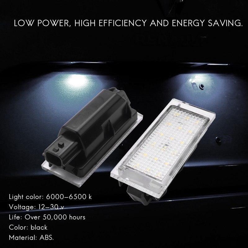 Durable-2Pcs Car LED Number License Plate Light For Renault Megane 2 Clio Laguna 2 Megane 3 Twingo Master Vel Satis