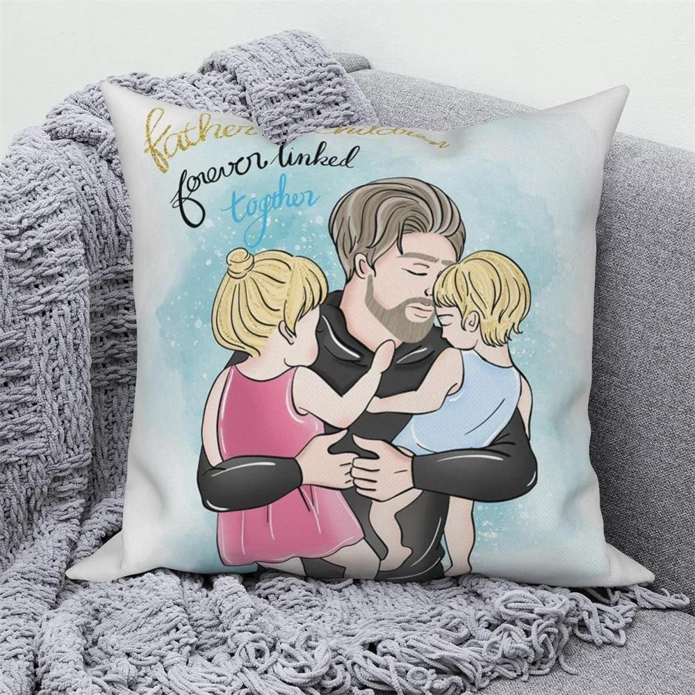 Pillowcases Home Sofa Decorative Throw  Dad and Kids Cushion Covers