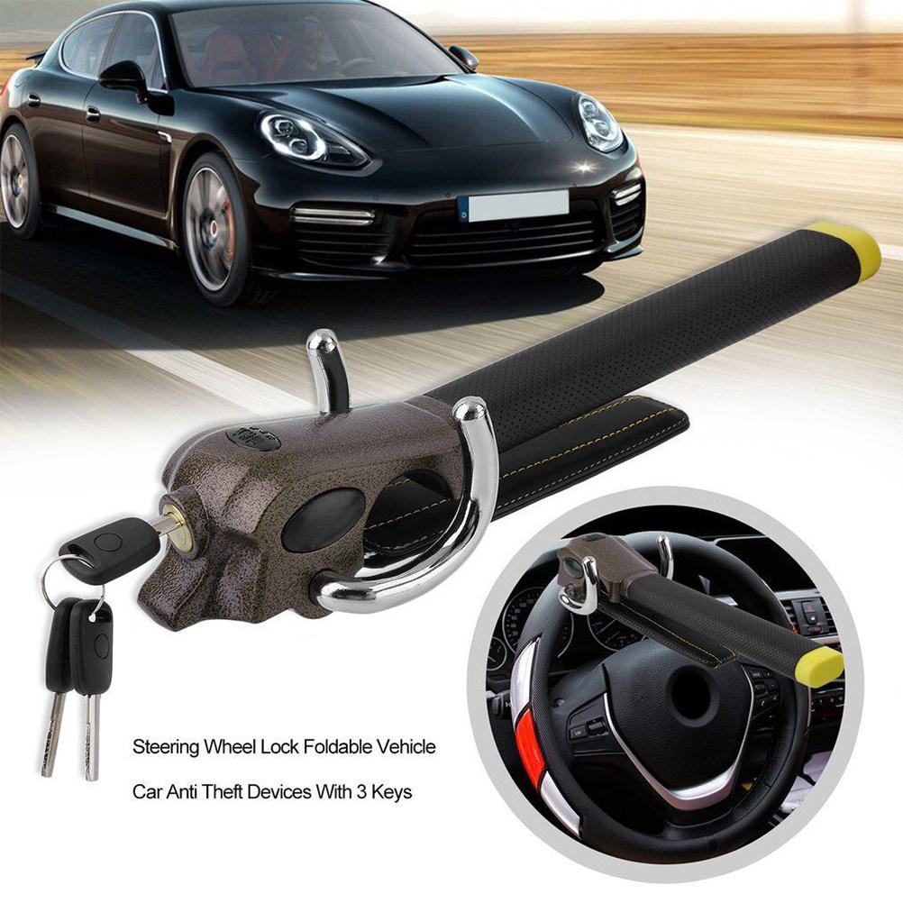 Car Steering Wheel Lock Foldable T-lock Anti-theft Security Lock Universal Auto Anti-theft Car Accessories чёрный