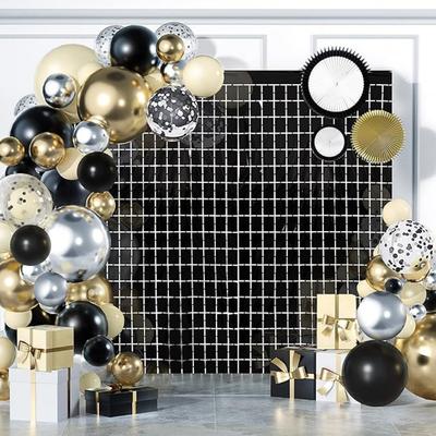 2Pcs Shimmer Wall Backdrop, Square Backdrop Curtain, 100x200cm Streamer Backdrop for Party Decorations