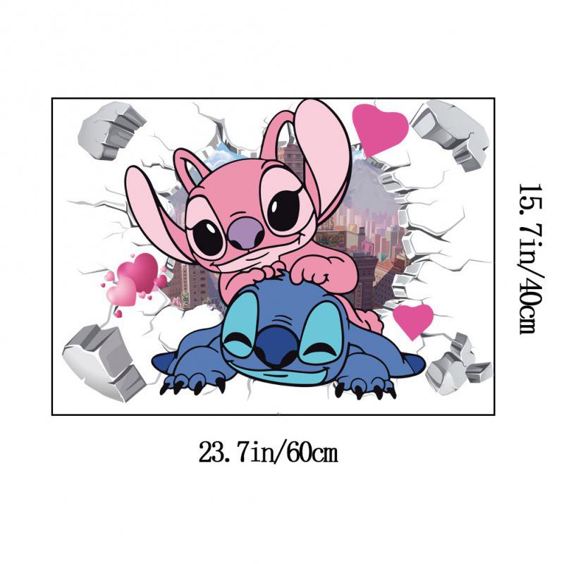 Stitch Anime PVC Self-Adhesive Wall Stickers for Kids' Rooms and Kindergartens