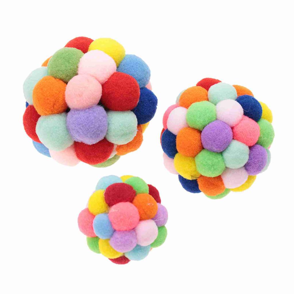 Pet Colorful Plush Toy Playing Ball Dog Puppy Cat Exercise Interactive Training Tool