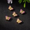 Gold Vajra Butterfly Spacer Beads with Gemstone Look and Strong Color Retention – Alloy Drip Oil Finish