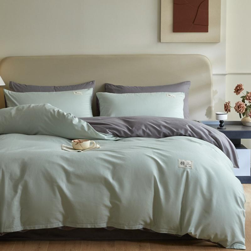 3 Pieces Solid Color Duvet Cover Set Super Soft Comfortable Chic Lightweight Comforter Cover Cotton Bedding Set with Pillowcases