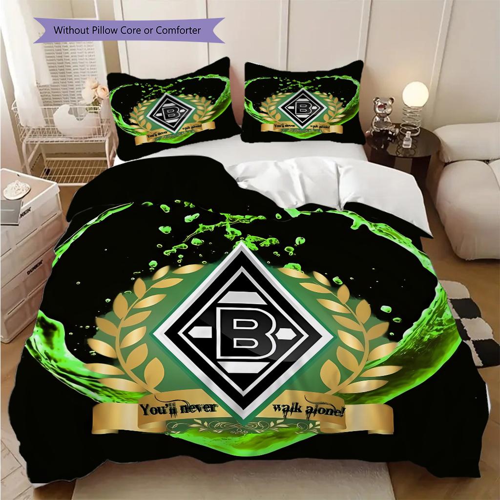 Set Copripiumino Trapuntato con Fantasia Borussia Federe Decorazione per la Casa Regalo di Compleanno (1 * copripiumino + 2 * federa, senza nucleo)