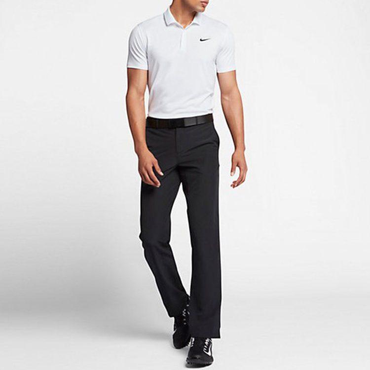 Nike Polo Shirts Men's White Polo Collar Moderate Straight Fit BV0359-100
