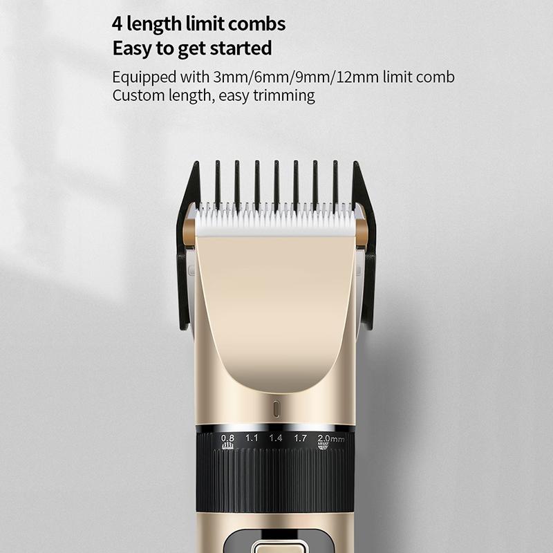 Rechargeable Cordless Hair Clipper IPX6 Waterproof Washable Hair Trimmer with Guide Combs for Home Personal Grooming Use