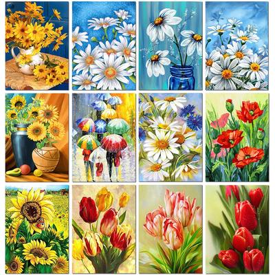 Diy pintura diamante flores ponto cruz kit mosaico arte pintura diamante círculo completo/quadrado diamante decoração para casa