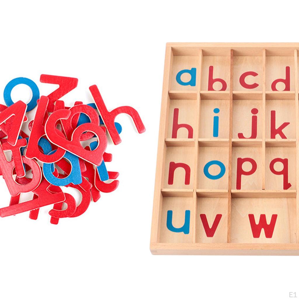 Educational Toys, with Box ,Sorting Stacking Toys ,Letters Game, Wood Movable Alphabet for Activity
