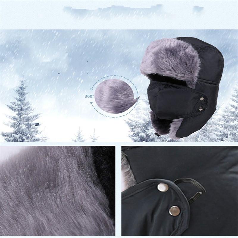 Neue Winter Outdoor Winddichte Mütze Modische Pelzmütze Fahrradkappe