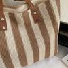 Striped large capacity tote bag women's shoulder bag