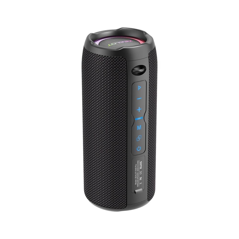 

ZEALOT-S49PRO Portable Bluetooth Speaker 20W IPX6 Waterproof Powerful Sound Box Bass Boost Dual Pairing True Wireless Speaker чорний