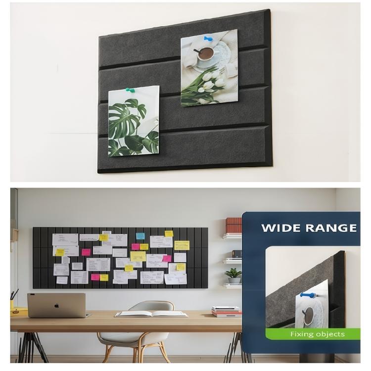 Felt Bulletin Board Cork Board Alternative Push Pin Board Cork Board Felt Wall Tile with Slats Wall Paneling for Office