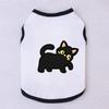 Halloween Pet Vest Cute Black Cat Cartoon Print Sleeveless Shirt Soft Breathable Costume For Kitten Puppy Party Daily Outfit