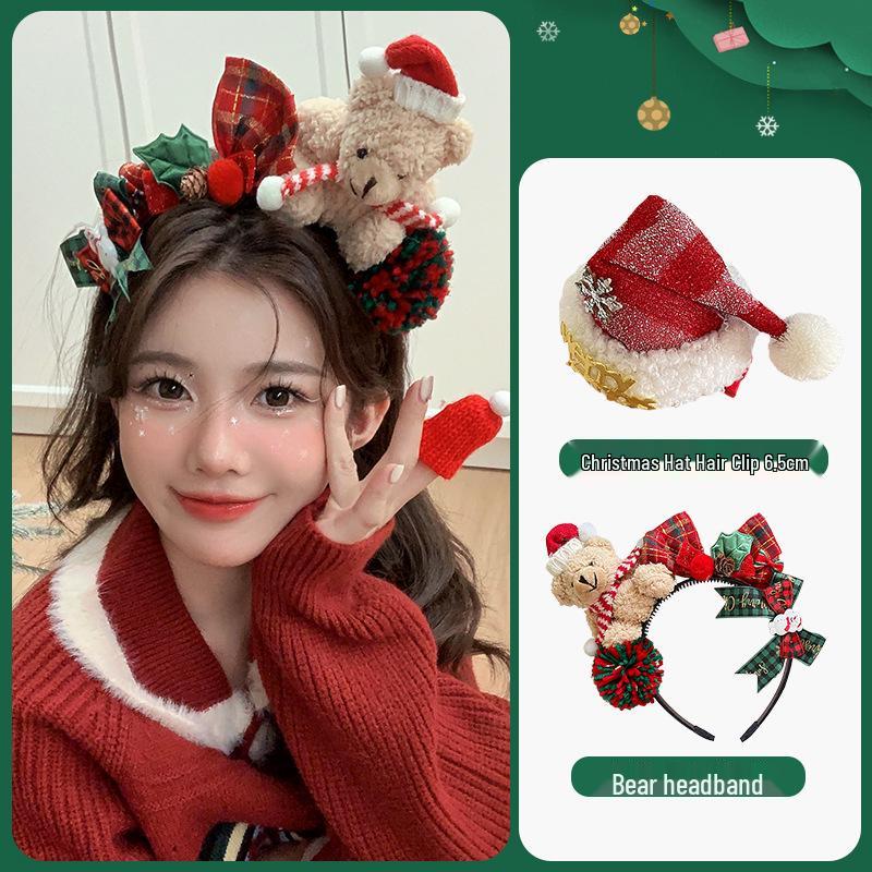 Women's Christmas Plush Hat Headband Hair Accessories