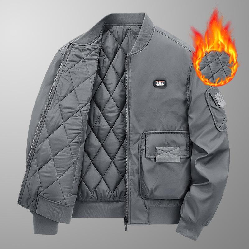 Men's Casual Thick Jacket, Warm Pilot's Top, Men's Autumn and Winter Clothing, Thick Cotton Clothes