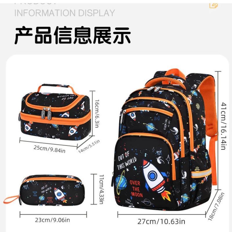 Children School Bags for Boys Girls Kids Schoolbag Primary Book Bag School Backpack Set 3Pcs with Lunch Bag Mochila