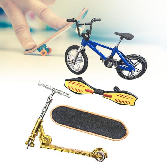 Children Boys Toy Miniature Finger Bicycle Skateboard Vitality Board Scooter Set
