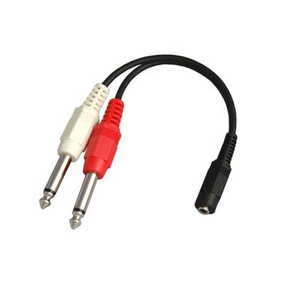 Στερεοφωνικό μίνι βύσμα μονοφωνικό τυπικό βύσμα x 2 Καλώδιο μετατροπής ήχου 10cm 3.5mm (θηλυκός) - 6,3 χλστ (αρσενικός) VM-MSA-10cm