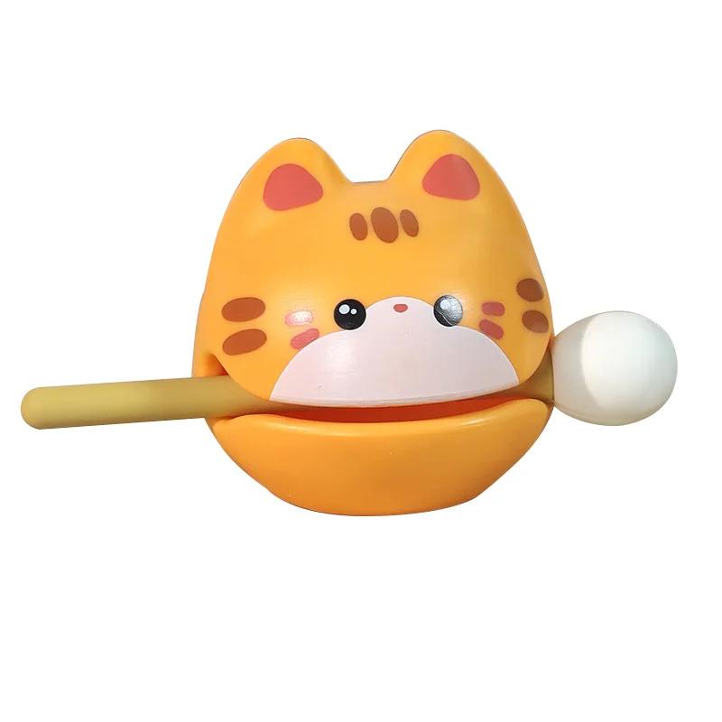 1PC Cute Cartoon Wooden Fish Funny Decompression Toy Soundmaking Percussion Instrument Fortunate Wooden Fish Cat Figurines Decor