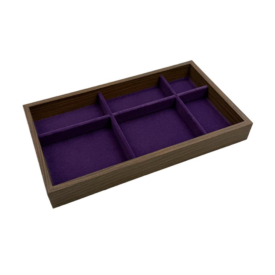 1 Pc, Walnut Wood Pattern Jewelry Box, Jewelry Tray, Suitable for Storing Necklaces, Rings, Earrings and Ear Studs. Color: Violet