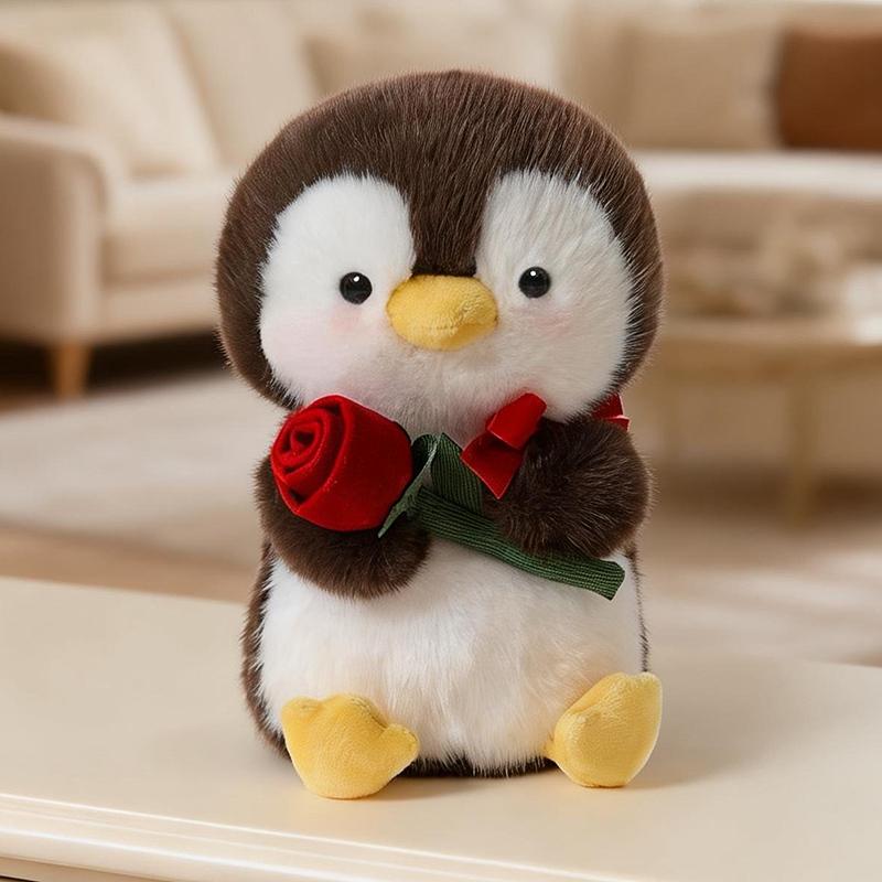 Fun Animal Cake Plush Doll Pillow Rose Siamese Cat Penguin Bear Combination Cookie Plush Toy Home Decor Valentine'S Day Gift