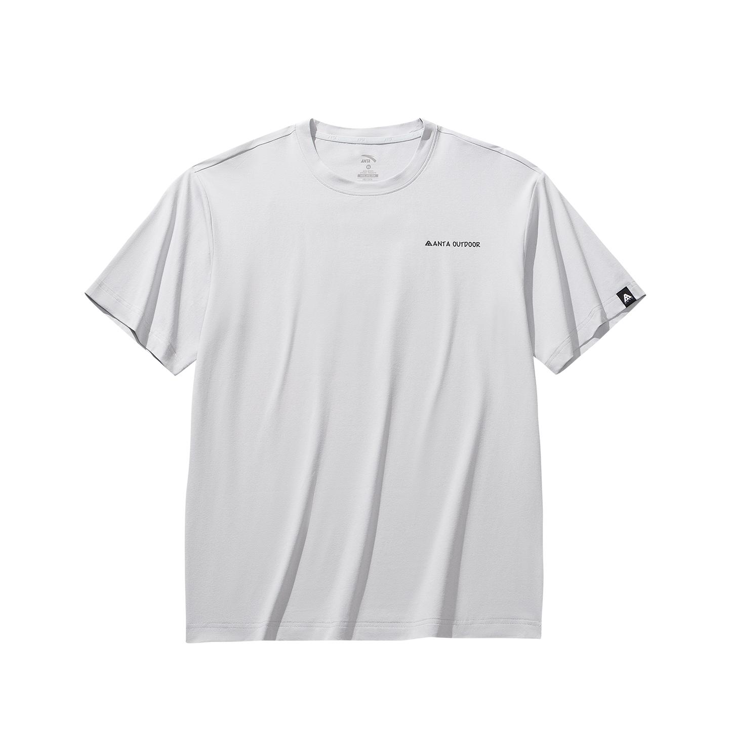 Anta Outdoors Short Sleeve Knitted T-Shirt Summer 2026 Unisex tops White-Mist-Gray 972626101-5 XS