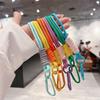 Creative Iridescent Braid Rope Keychain Carabiner Key Ring For Bag Pendant Accessorie Hanging Cord DIY Jewelry Making