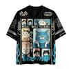 Japanese Ukiyo-e Cat  Retro Cat Manga 3D Print Sport Breatha Quickdry V-neck Tshirt Street Casual Fashion Clothing