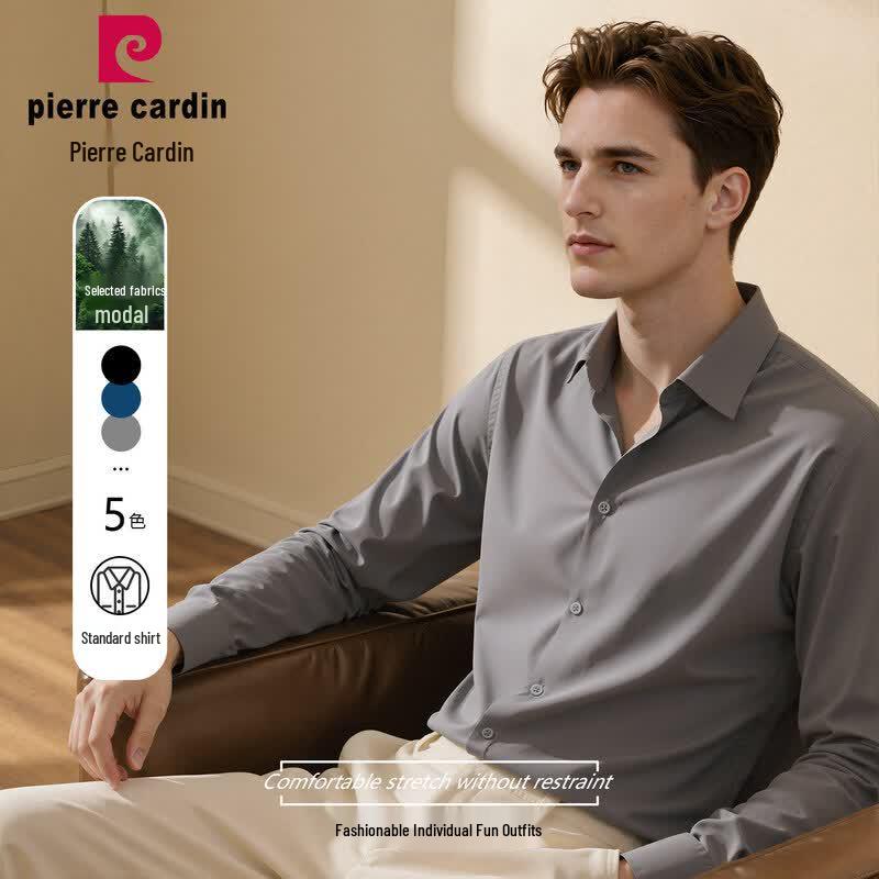 Pierre Cardin Men s Premium No-Iron Long-Sleeve Business Shirt 4XL