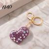 Sparkling Key Ring Rhinestone Love Heart Keychain , Zinc Alloy Car Pendant Ring, Handbags Backpacks Purse Charm Accessory, Gift for Women Decorative