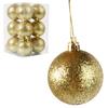 Set of 12 Gold Glitter Christmas Baubles, 6 Cm