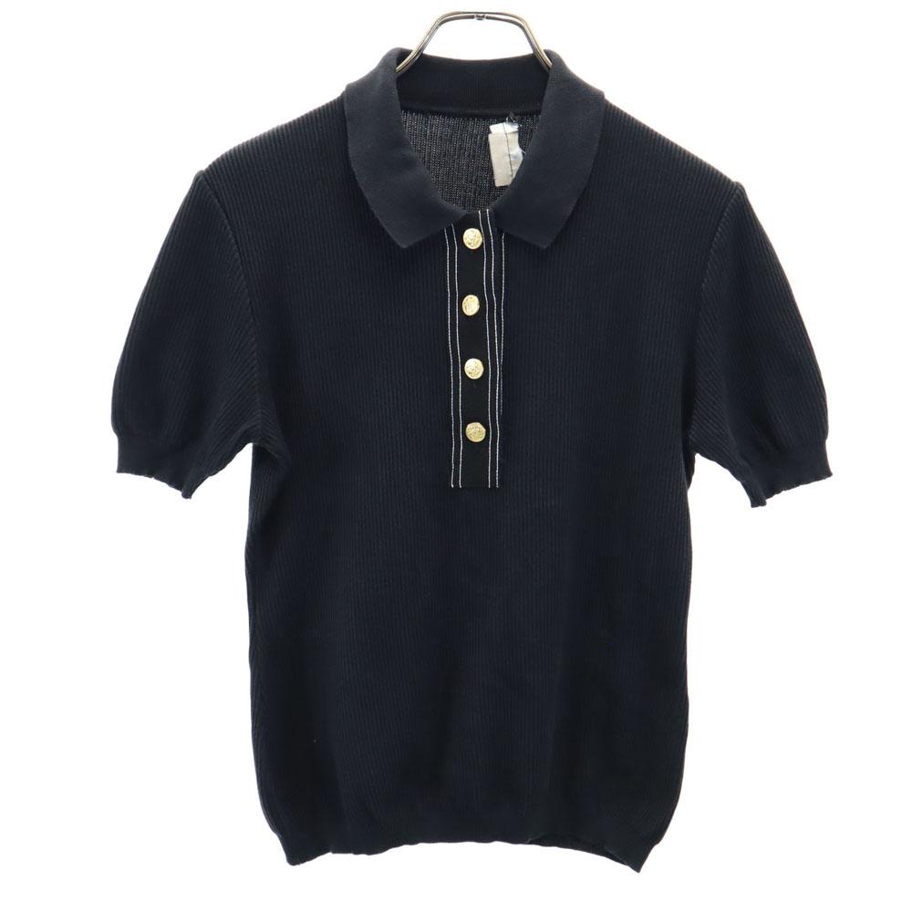 Salvatore Ferragamo Made in Italy Cotton Short sleeve half button sweater Women Used