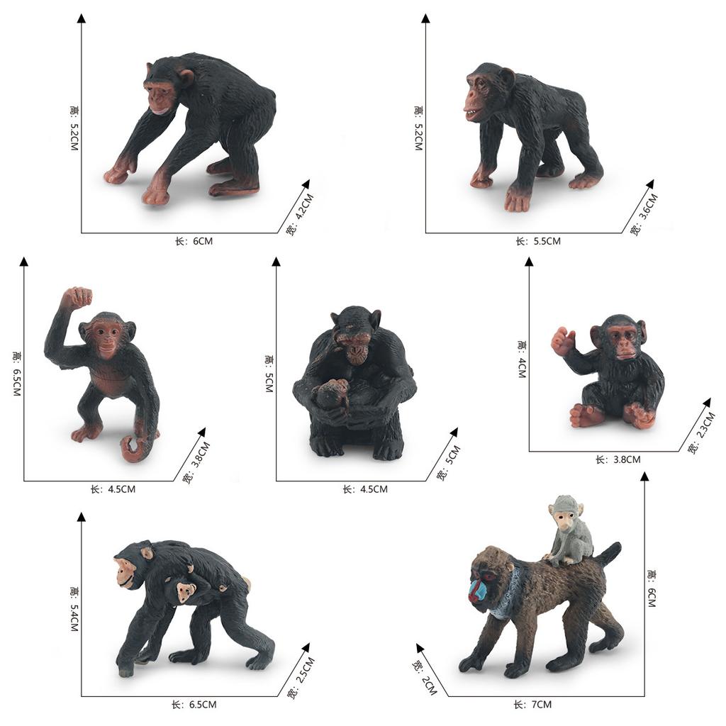 Source Simulation Animal Model Orangutan Mandrill 7 Chimpanzee Ghost Baboon Solid Static Ornament Toy