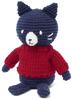 Raw Wool Knitting Kit Amigurumi Cat Wearing a Sweater #5-1